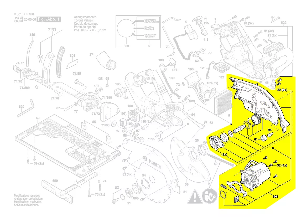 Moteur 18V réf. 1 607 000 DL2 Bosch